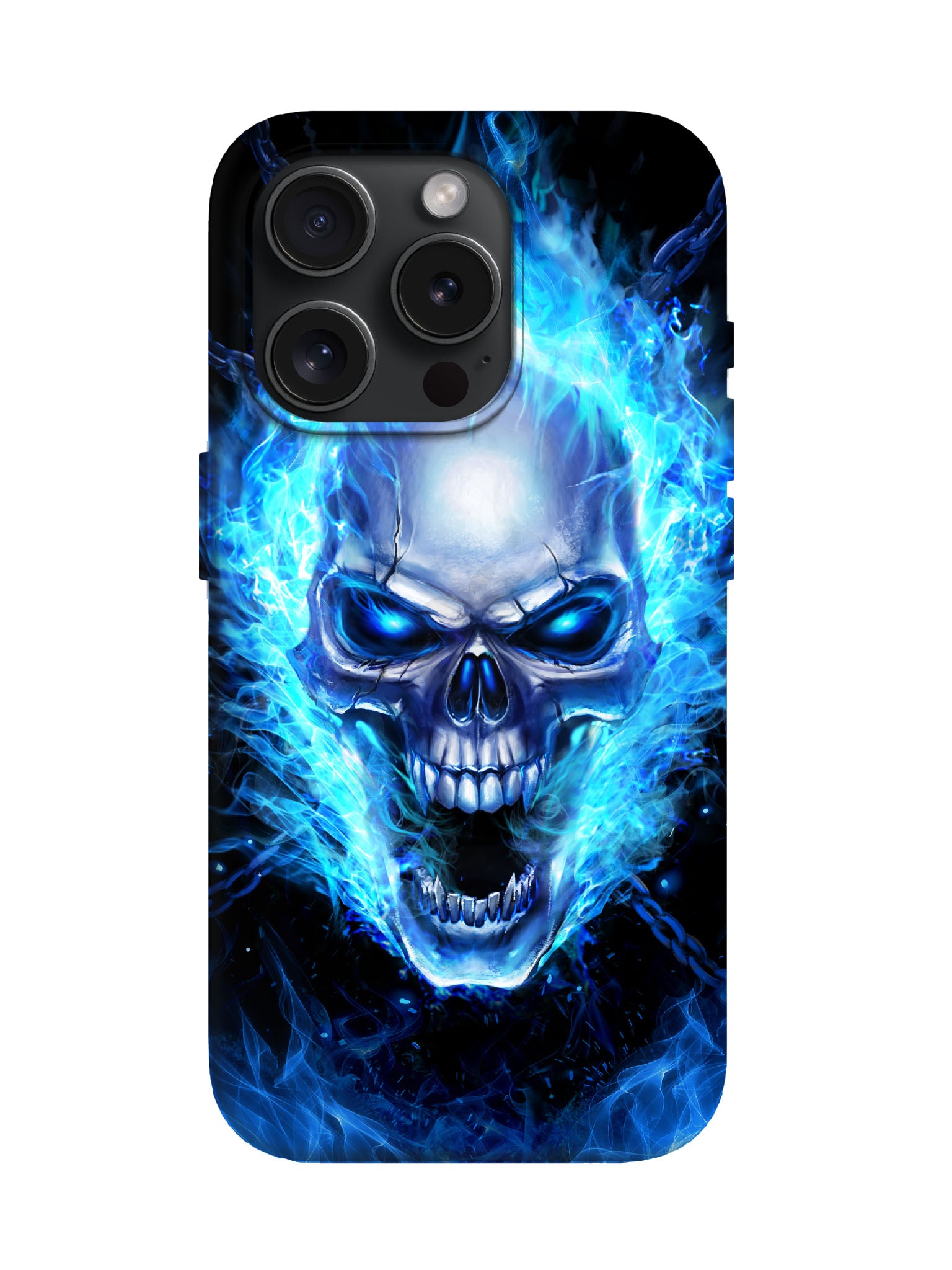 Skull Flame Edgy Cyberpunk Tough Phone Case