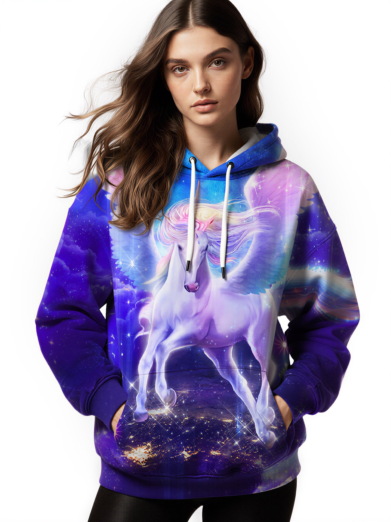 3D All Over Print Unicorn Hoodie for Men Women Galaxy Winged Horse Fantasy Sweatshirt