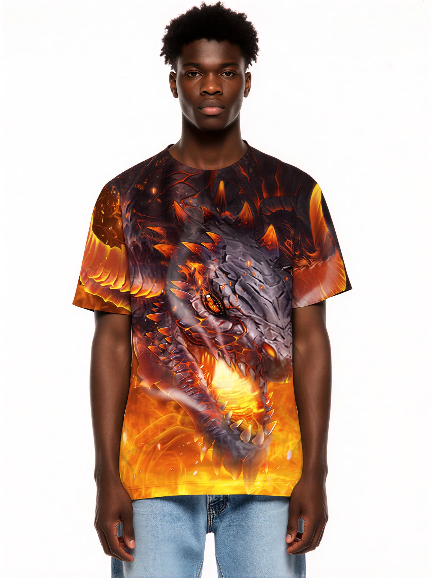 Men Women 3D All Over Print Dragon Fire T-Shirt Sweatshirt Apparel