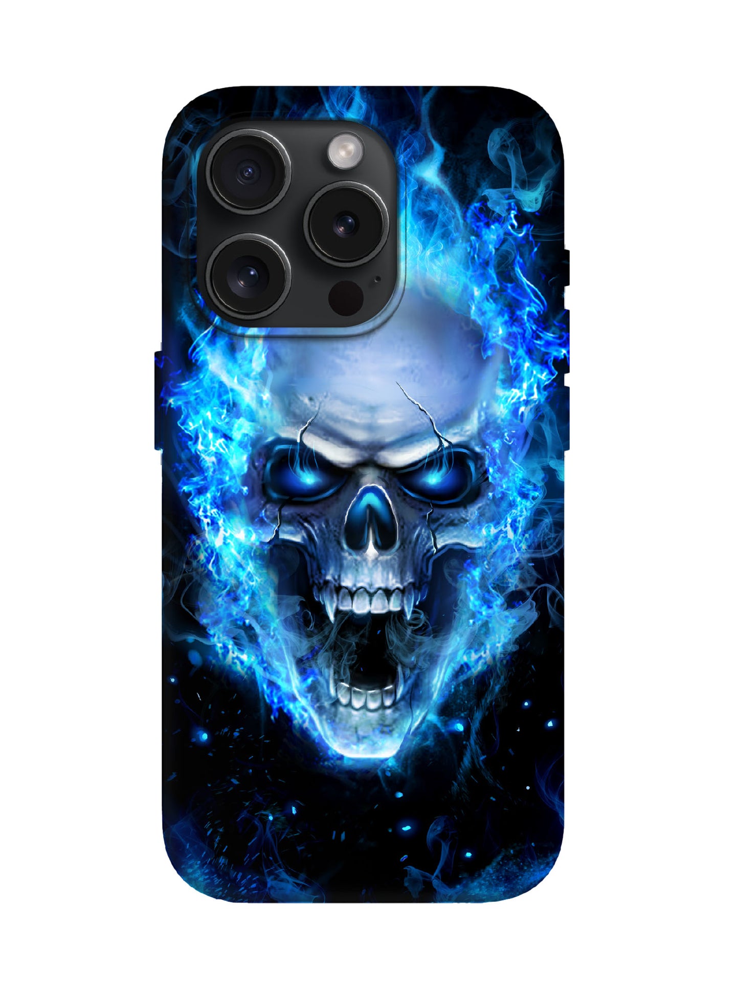 Skull Flame Cyberpunk Edgy Tough Phone Case