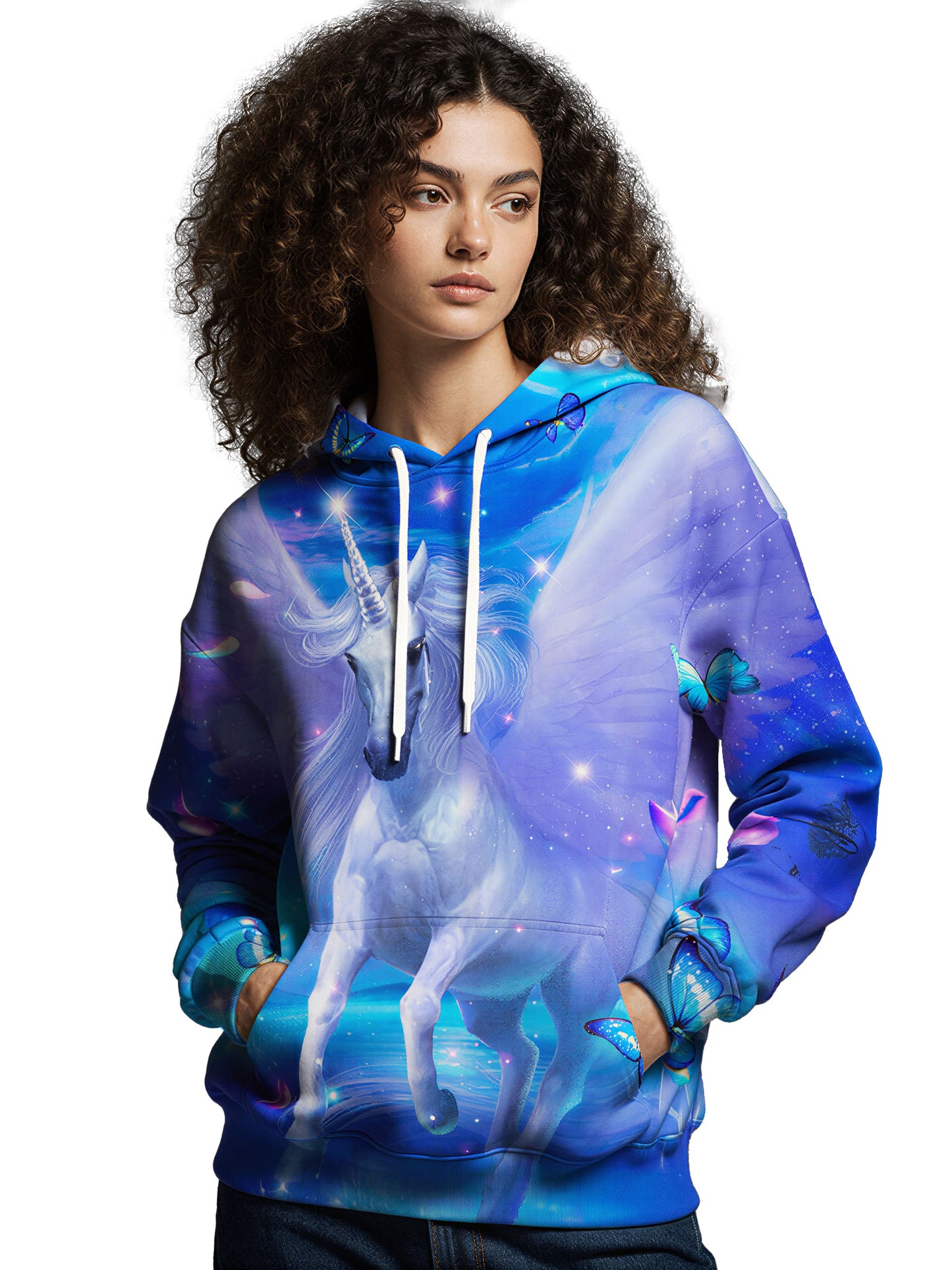 Unicorn Butterfly 3D All Over Print Hoodie for Men Women Fantasy Galactic Style