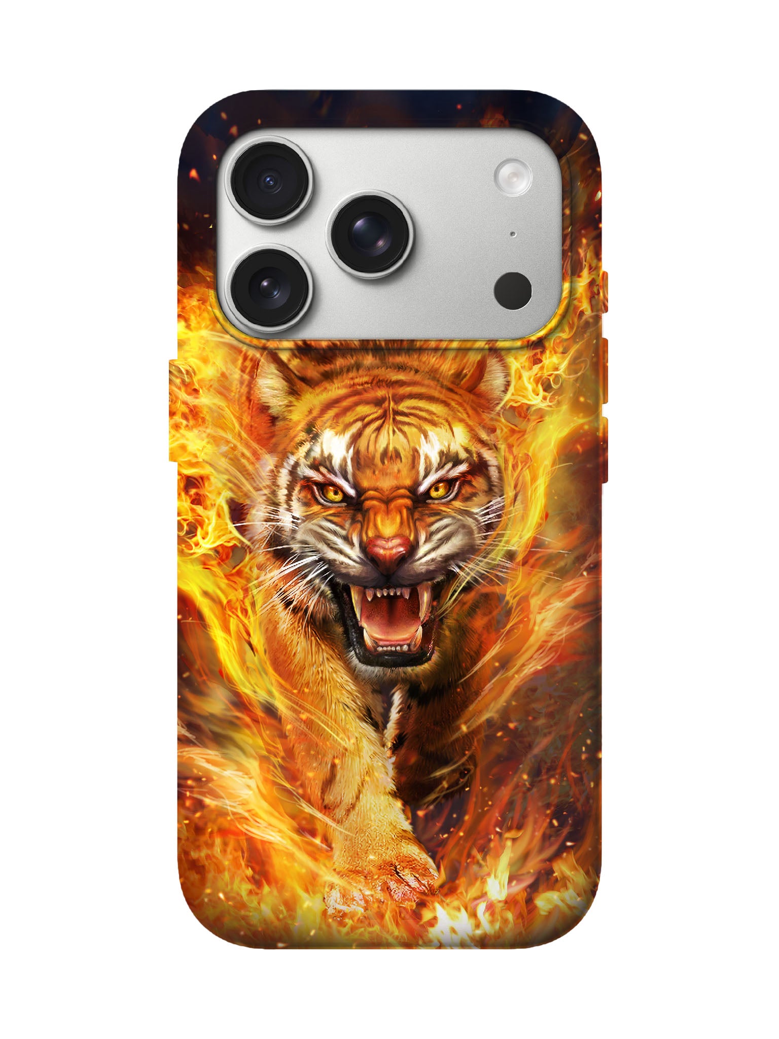 Flame Tiger Edgy Hardcore Tough Phone Case