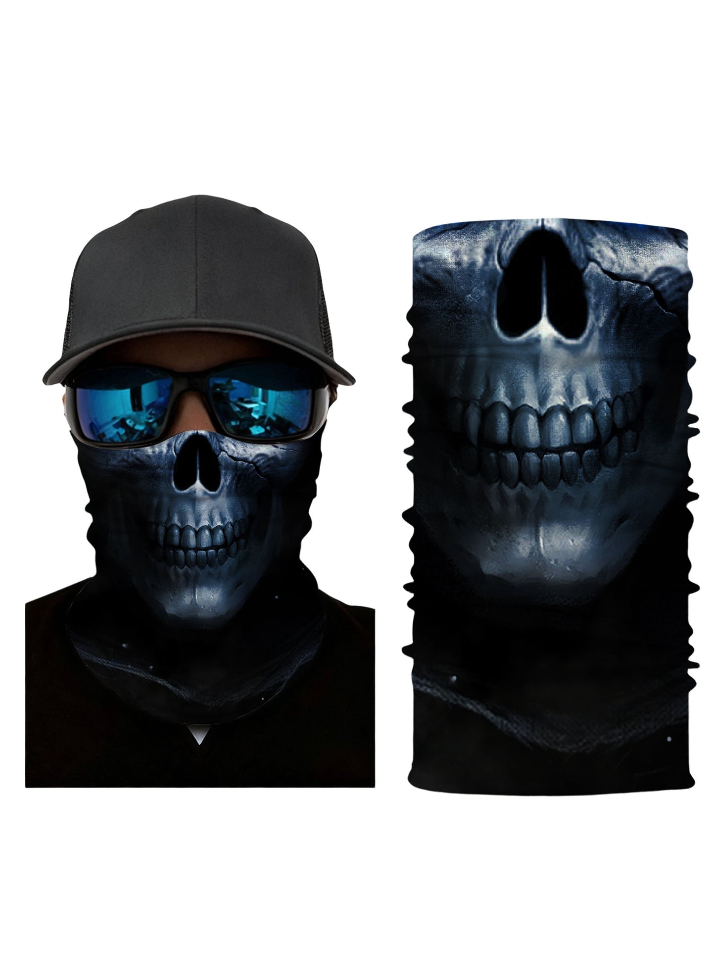 Balaclava with 3D all over print graffiti skull design, Streetwear style unisex face mask, breathable fabric and windproof for outdoor activities