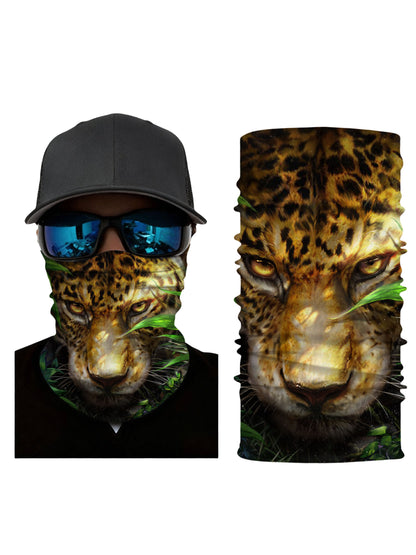 Unisex 3D Leopard in Jungle Neck Gaiter – Breathable Windproof UV Protection Face Cover