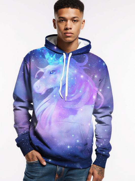 Unicorn Galaxy 3D All Over Print Hoodie for Women Men Soft Cotton Blend Aesthetic Streetwear
