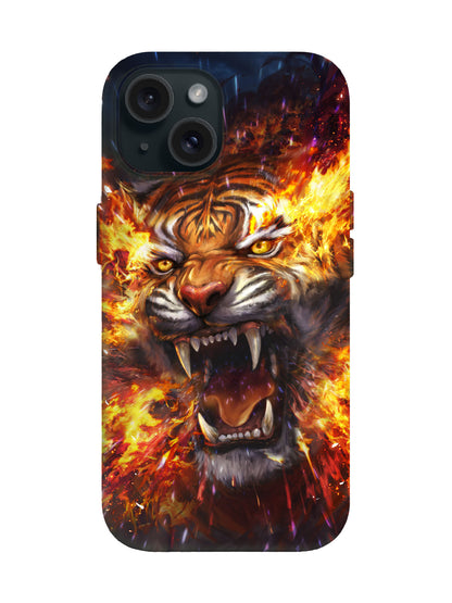 Flame Tiger Edgy Hardcore Tough Phone Case