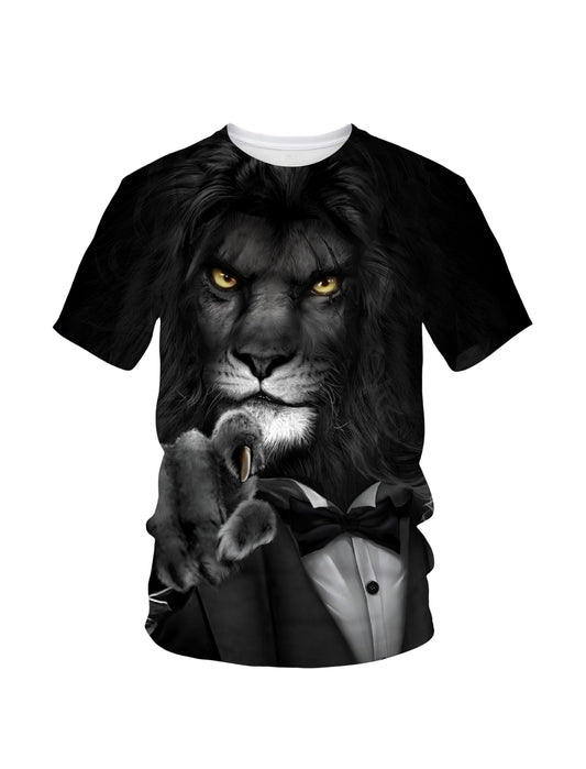 Men Women 3D All Over Print Lion Tuxedo T-Shirt Bold Statement Graphic Pullover