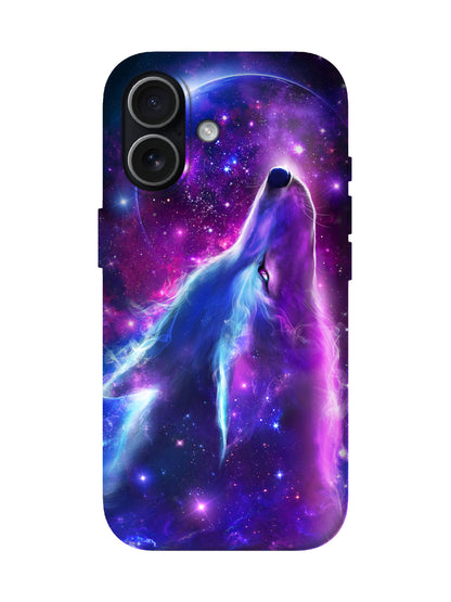 Cosmic Wolf Neon Edgy Tough Phone Case