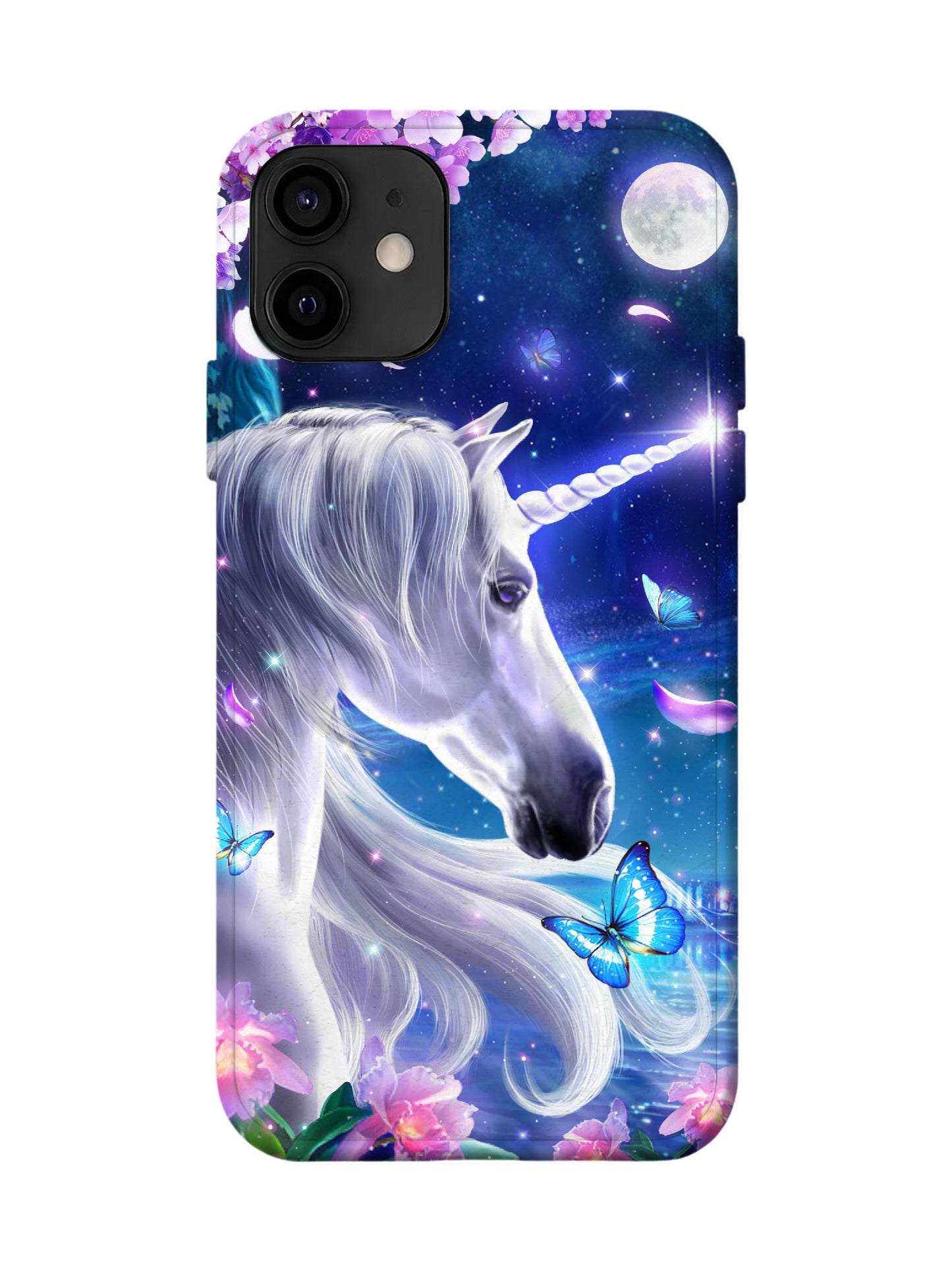 Unicorn with Butterflies and Moonlight Edgy Statement Phone Case