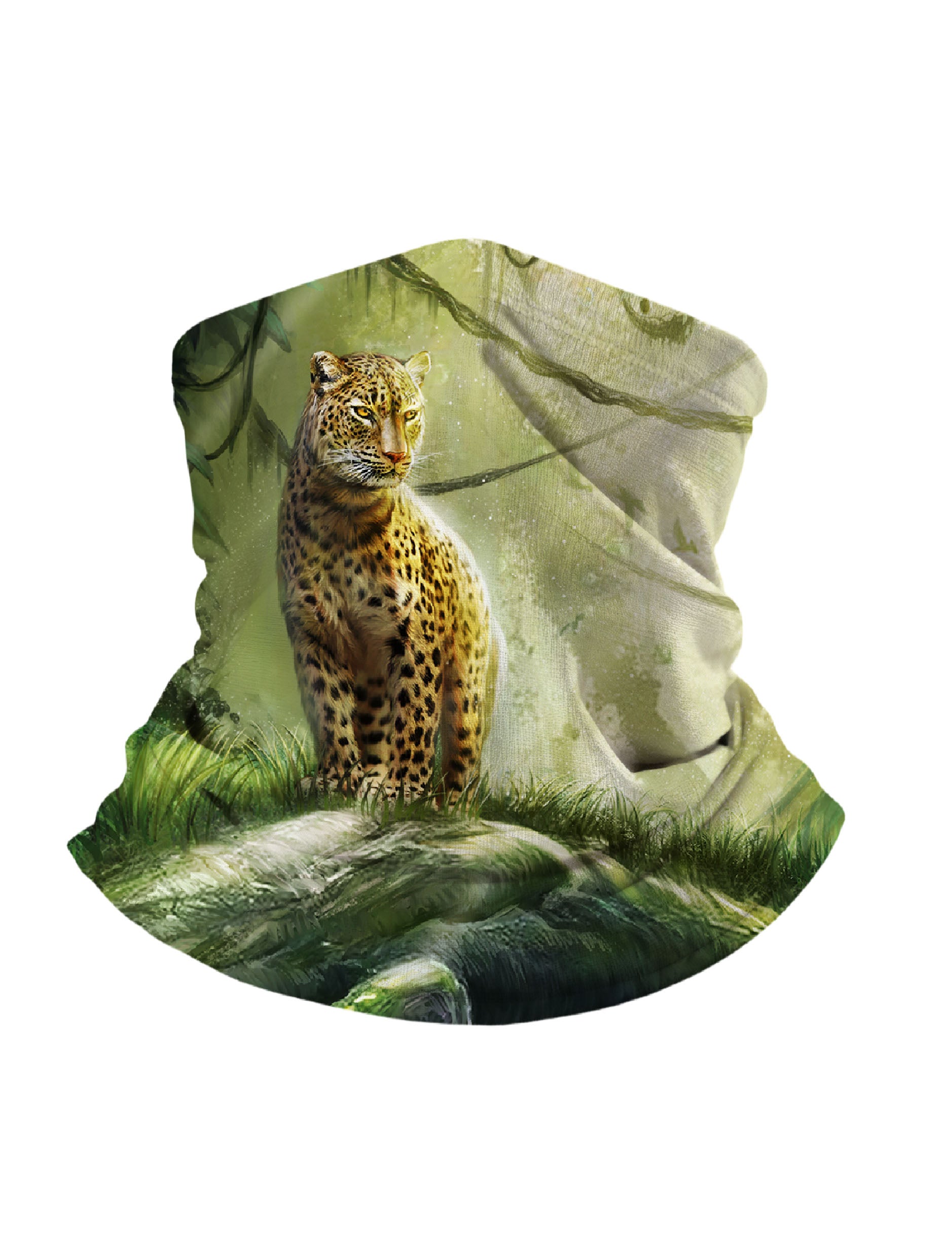Unisex 3D Jungle Leopard in Forest Mask – Nature Aesthetic, Soft Cotton Blend for Casual Wear