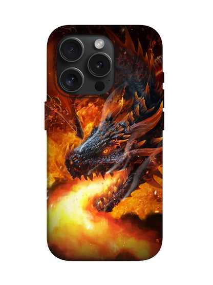 Flame Dragon Edgy Cyberpunk Tough Phone Case