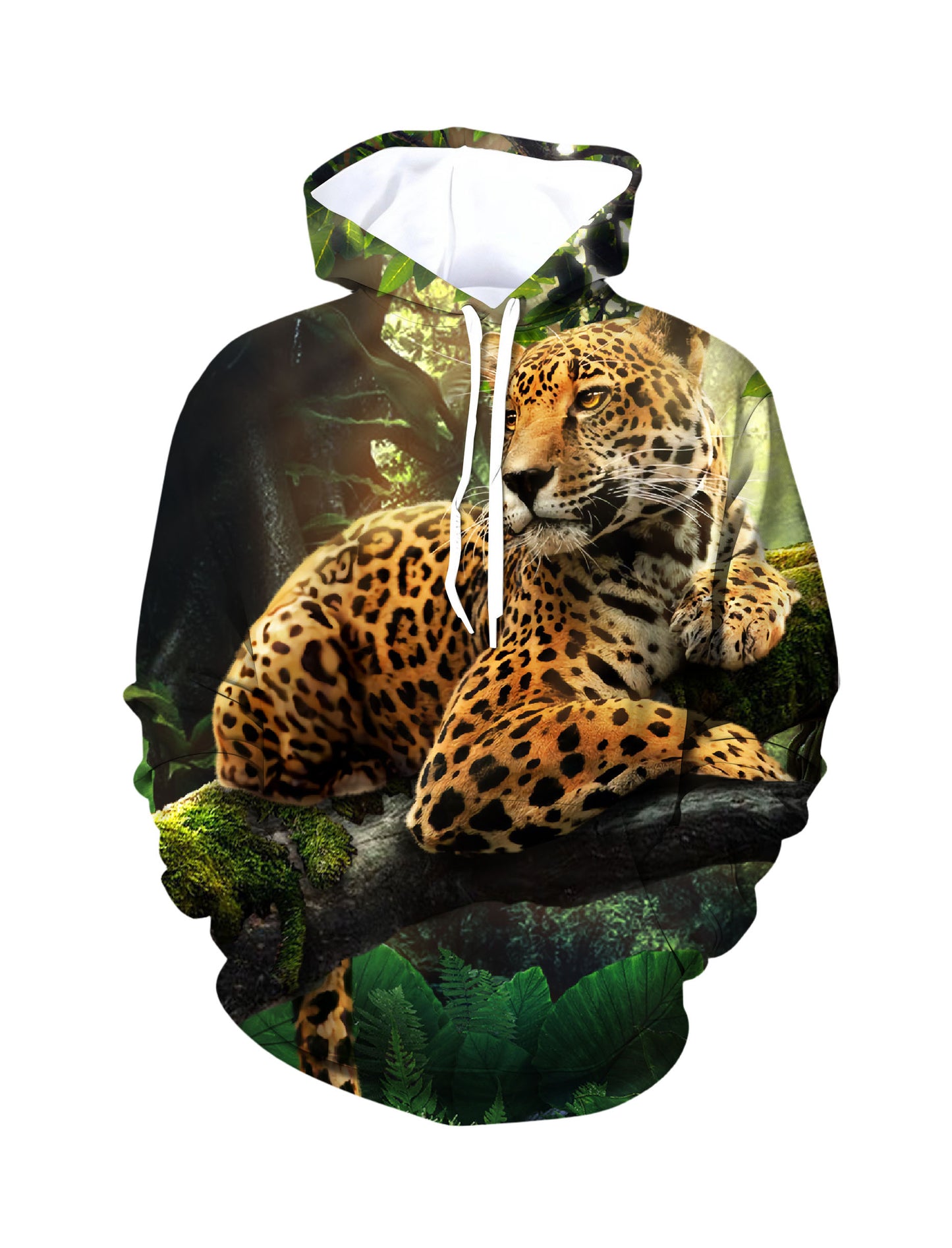 Unisex 3D All Over Print Hoodie Jaguar Jungle Nature Aesthetic Soft Cotton Blend