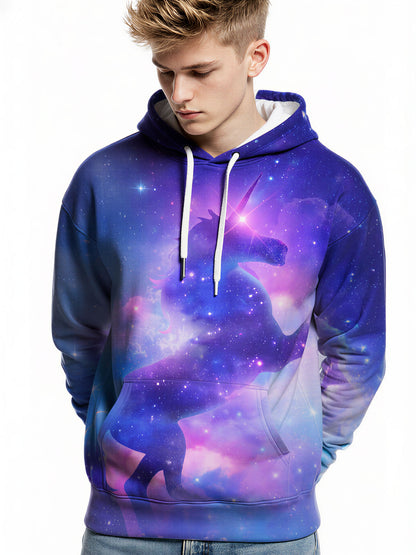 3D Vivid Space Unicorn Galaxy All Over Print Hoodie for Men Women