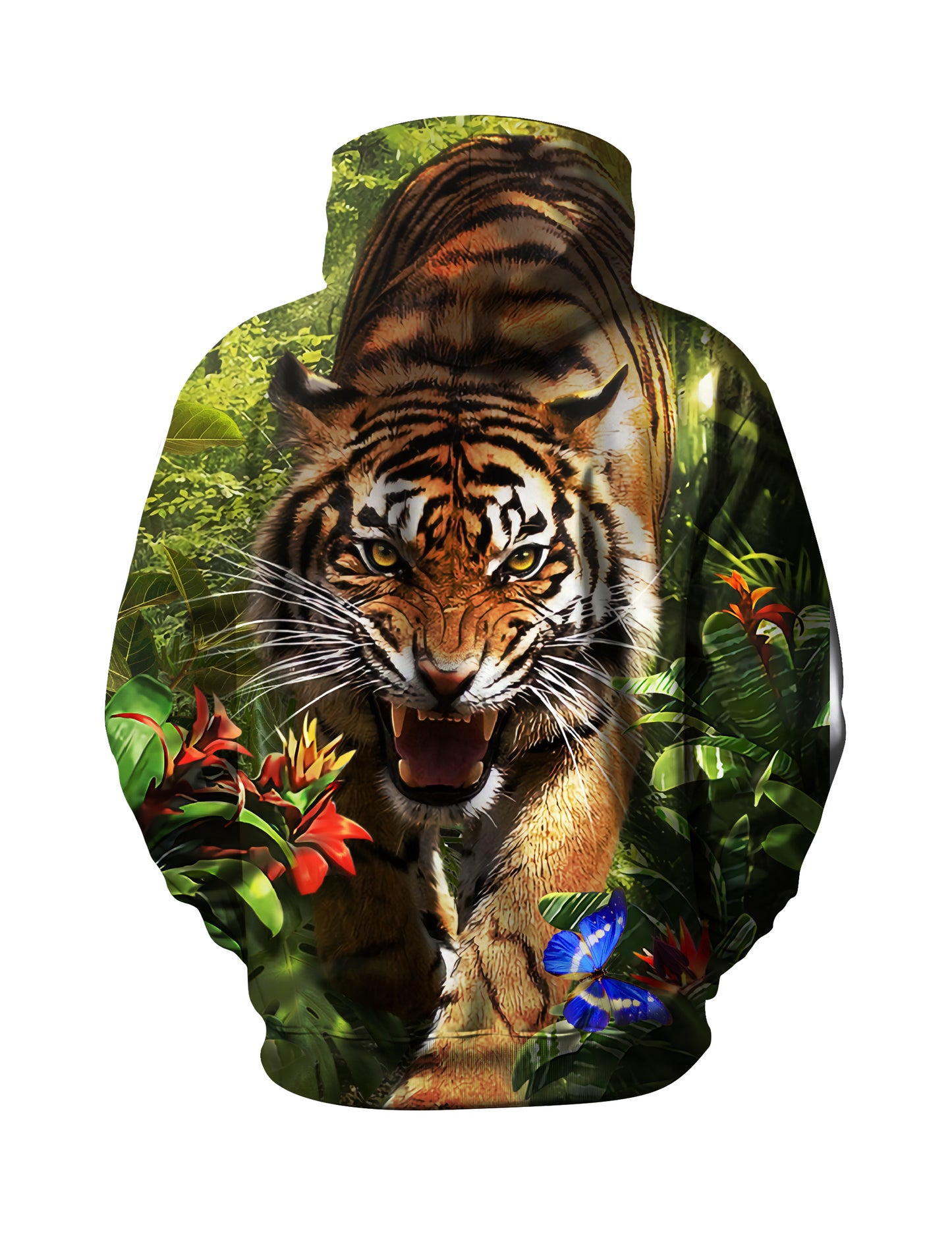 Tiger Jungle 3D All Over Print Hoodie for Men Women, Wild Animal Graphic Pullover Sweatshirt