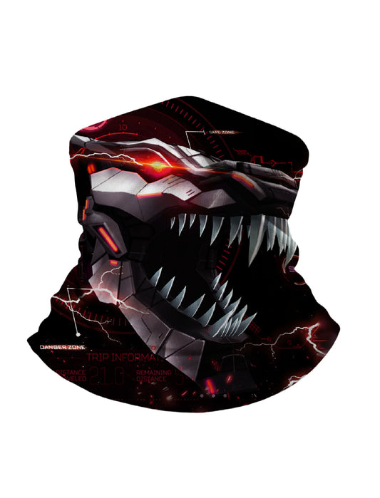Tube Face Mask with 3D All Over Print Cyberpunk Dragon Skull Design, Streetwear Unisex Neck Gaiter, Soft Stretchy Breathable Fabric for Outdoor Activities