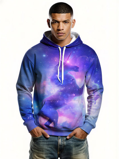 3D Vivid Space Unicorn Galaxy All Over Print Hoodie for Men Women
