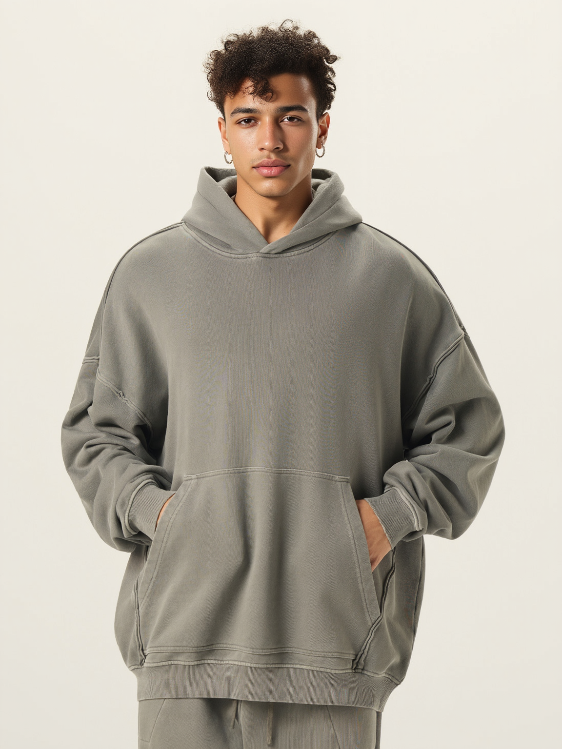 Stone-Washed 420g Loop Fabric Oversized Hoodie