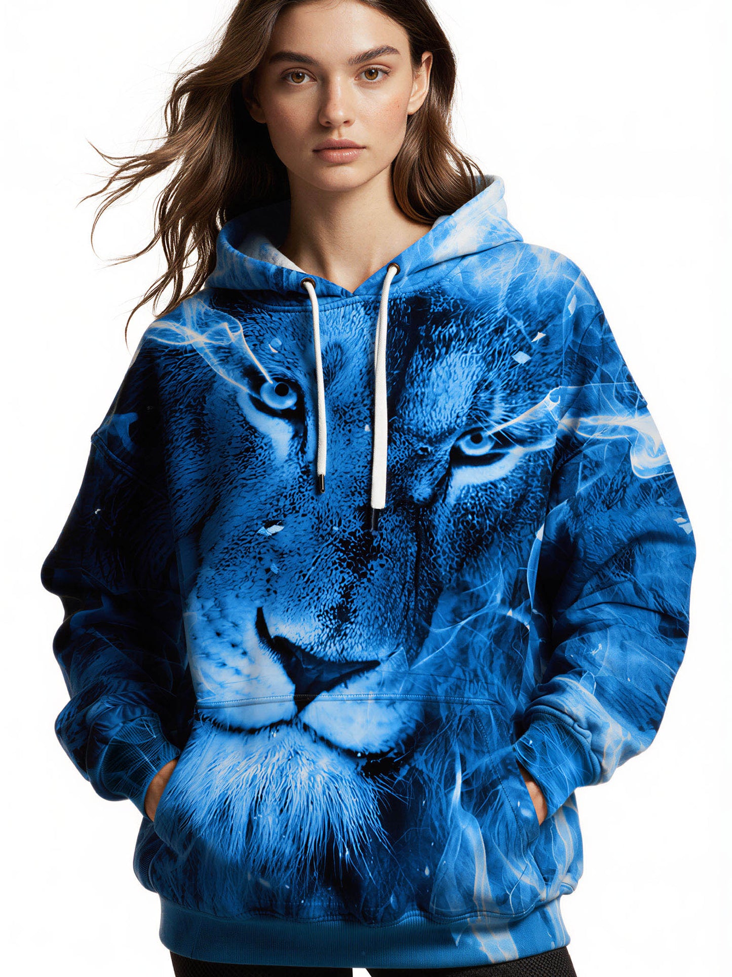Blue Lion 3D All Over Print Hoodie for Men Women Streetwear Fashion Sweatshirt