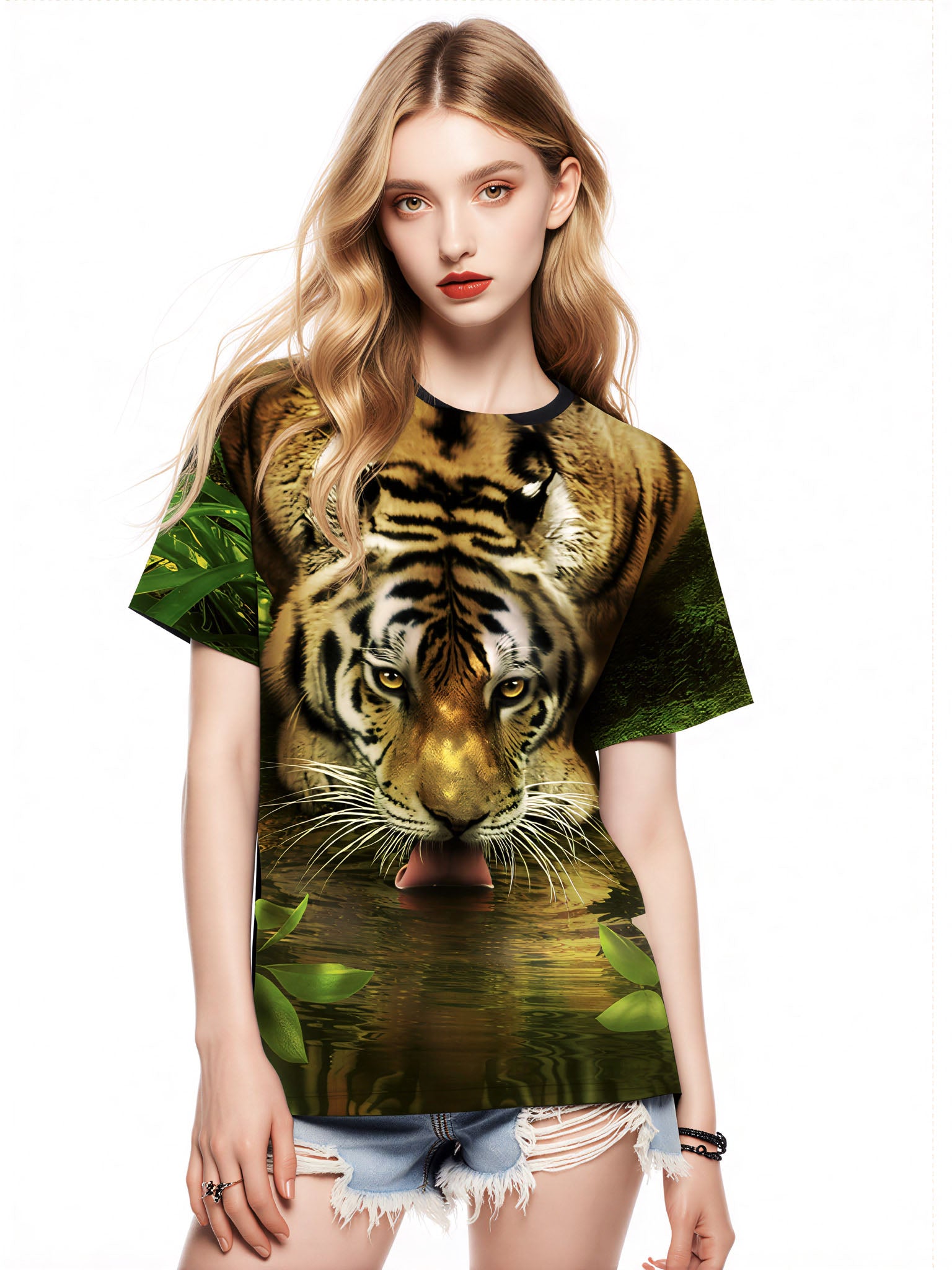 Jungle Wildlife Tiger 3D All Over Print T-Shirt for Men Women Graphic Sweatshirt