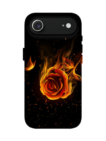 Flame Rose Edgy Cyberpunk Tough Phone Case