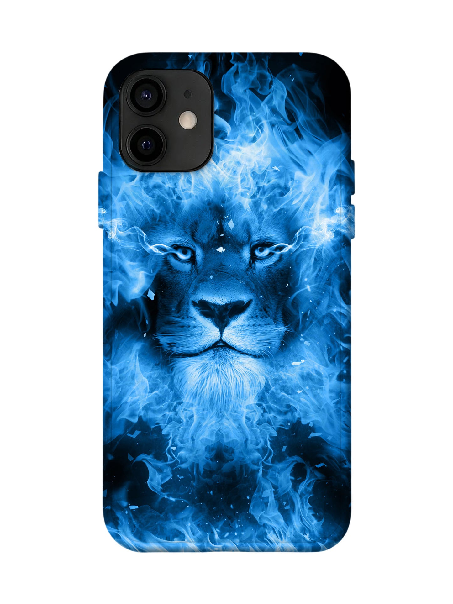 Blue Flame Lion Edgy Cyberpunk Tough Phone Case