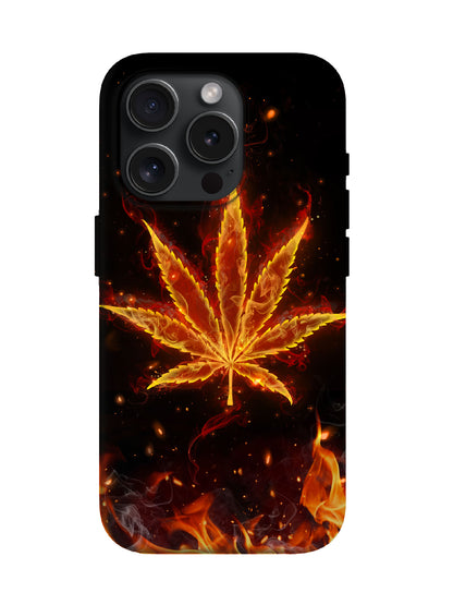 Flame Leaf Edgy Cyberpunk Tough Phone Case