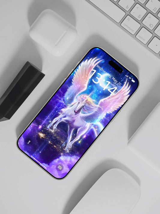 Moonlit City Pegasus Phone Wallpaper