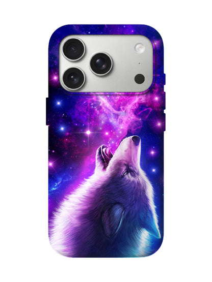 Neon Wolf Cosmic Glow Edgy Protective Phone Case