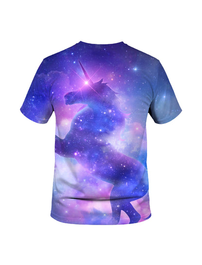 Unicorn Galaxy 3D All Over Print T-Shirt for Men Women Space Fantasy Style