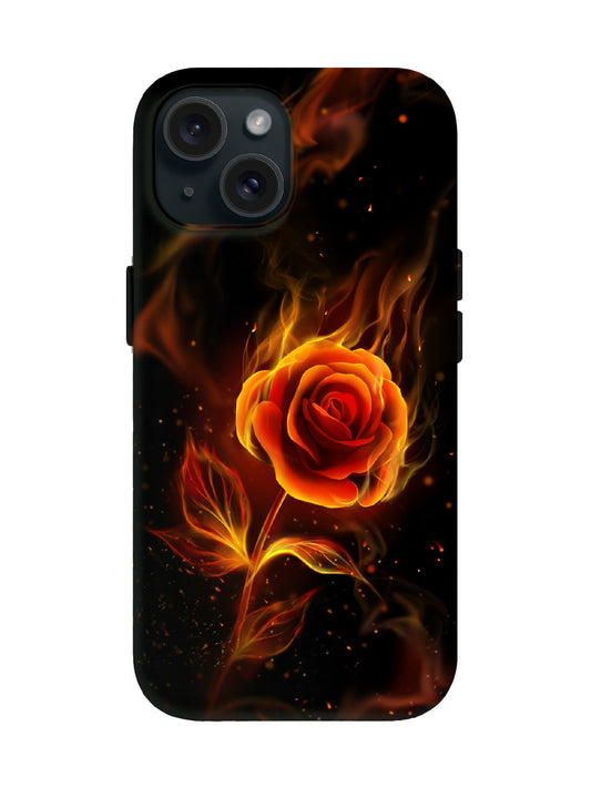 Flame Rose Edgy Cyberpunk Tough Phone Case