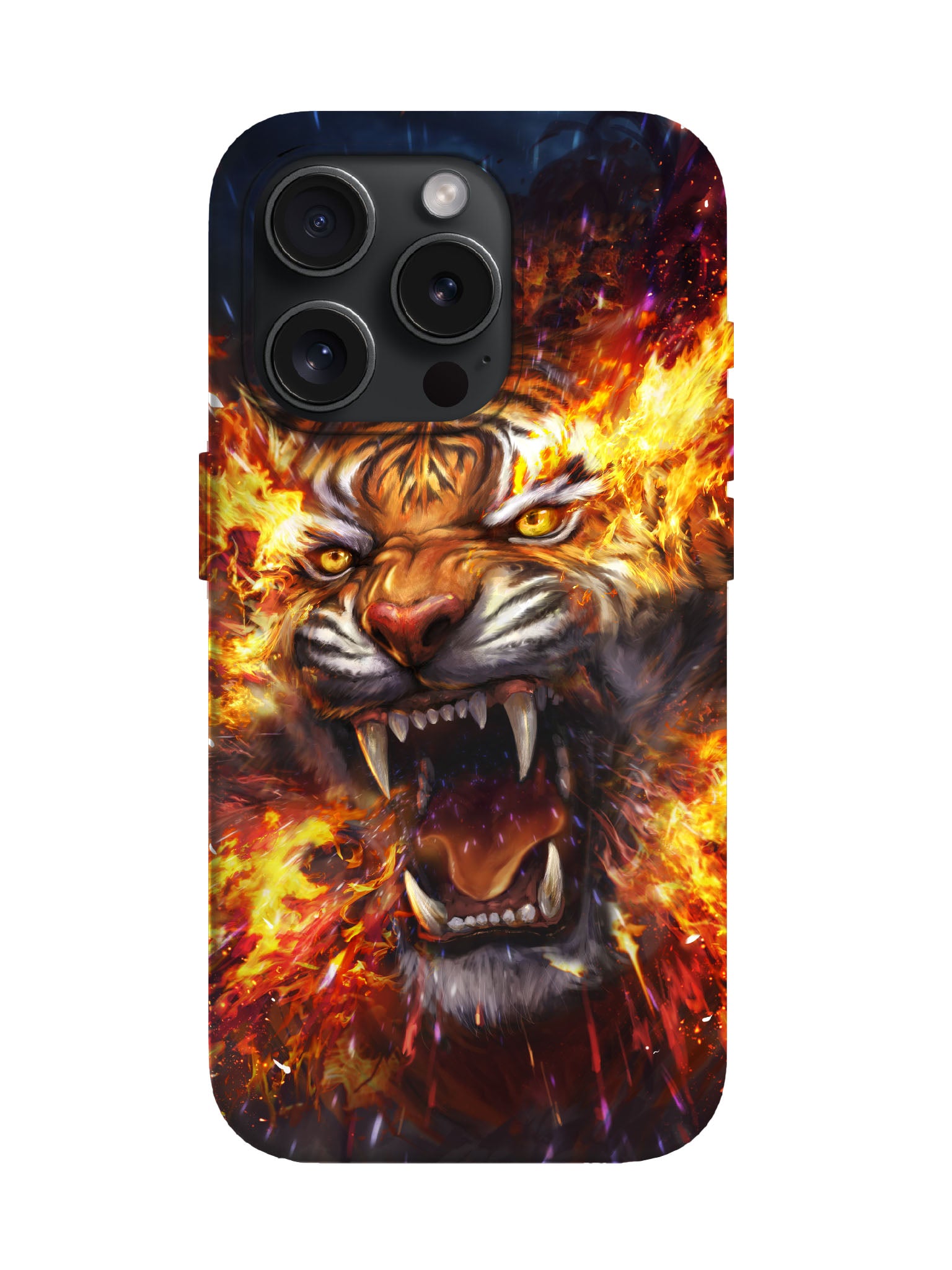 Flame Tiger Edgy Hardcore Tough Phone Case