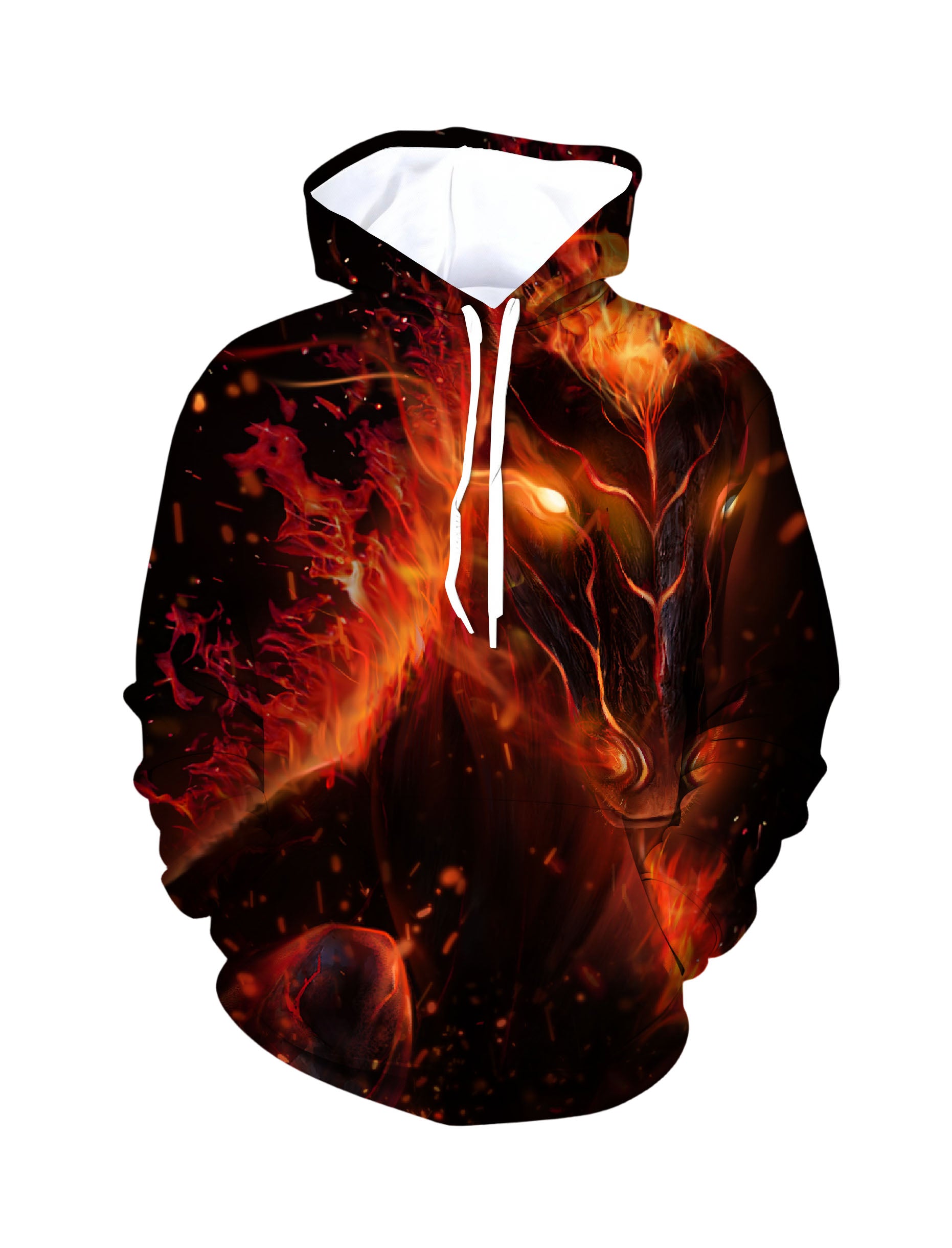 Unisex 3D All Over Print Hoodie Fire Dragon Glow Streetwear Pullover Soft Comfortable