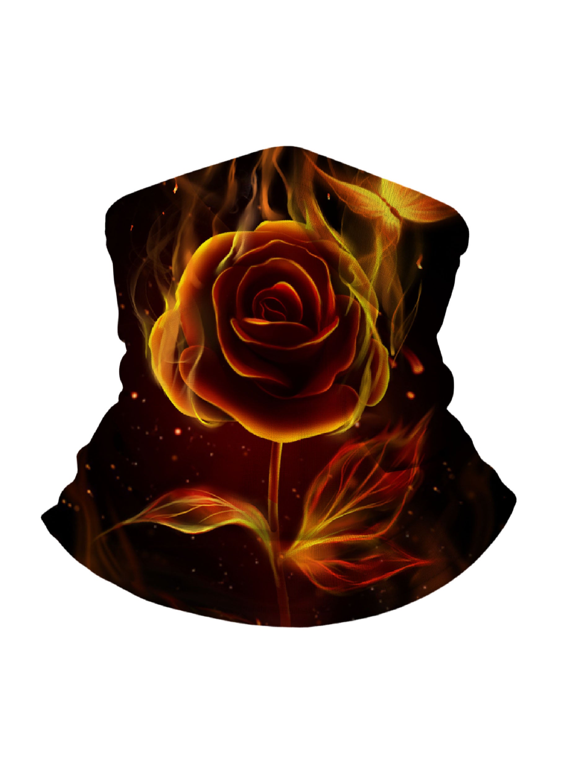 3D Flaming Rose Print Neck Gaiter – Unisex Aesthetic Face Cover, UV & Windproof for Outdoor Use