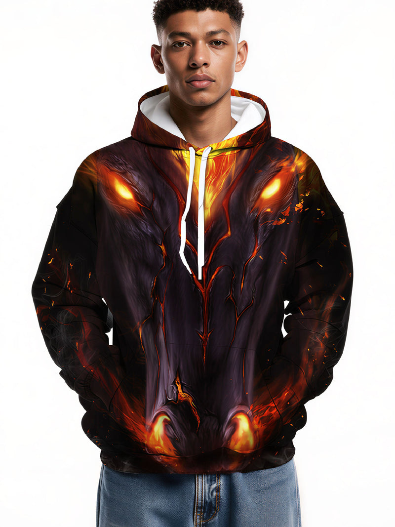 Edgy Blaze Demon Eye Hoodie – Unisex Urban Streetwear Statement