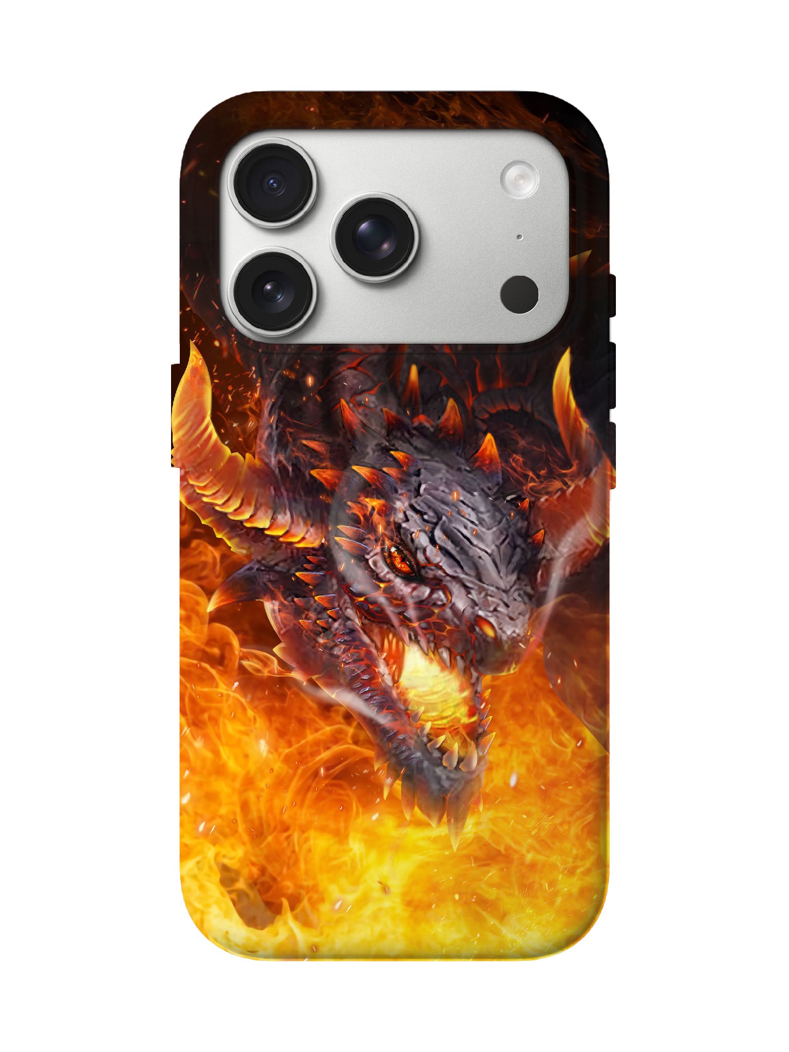 Flame Dragon Edgy Cyberpunk Tough Phone Case