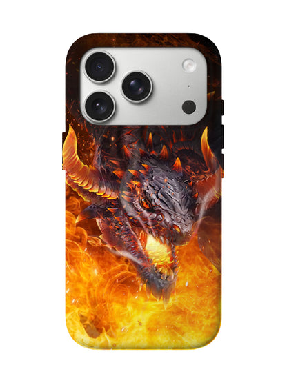 Flame Dragon Edgy Cyberpunk Tough Phone Case