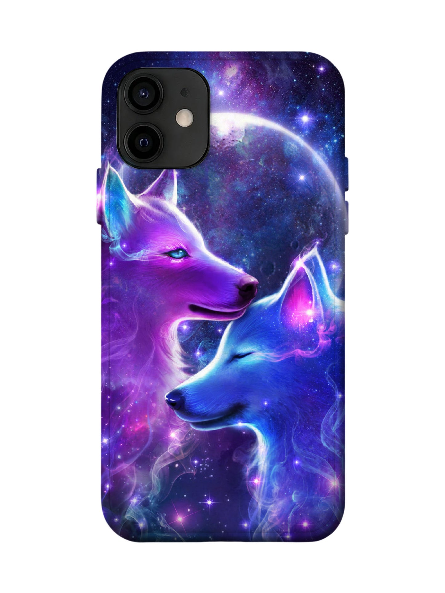Cosmic Wolf Duo Edgy Cyberpunk Protective Phone Case