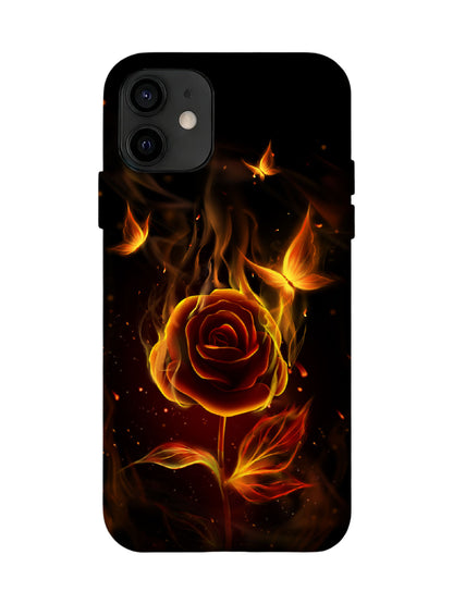 Flaming Rose Edgy Cyberpunk Protective Phone Case