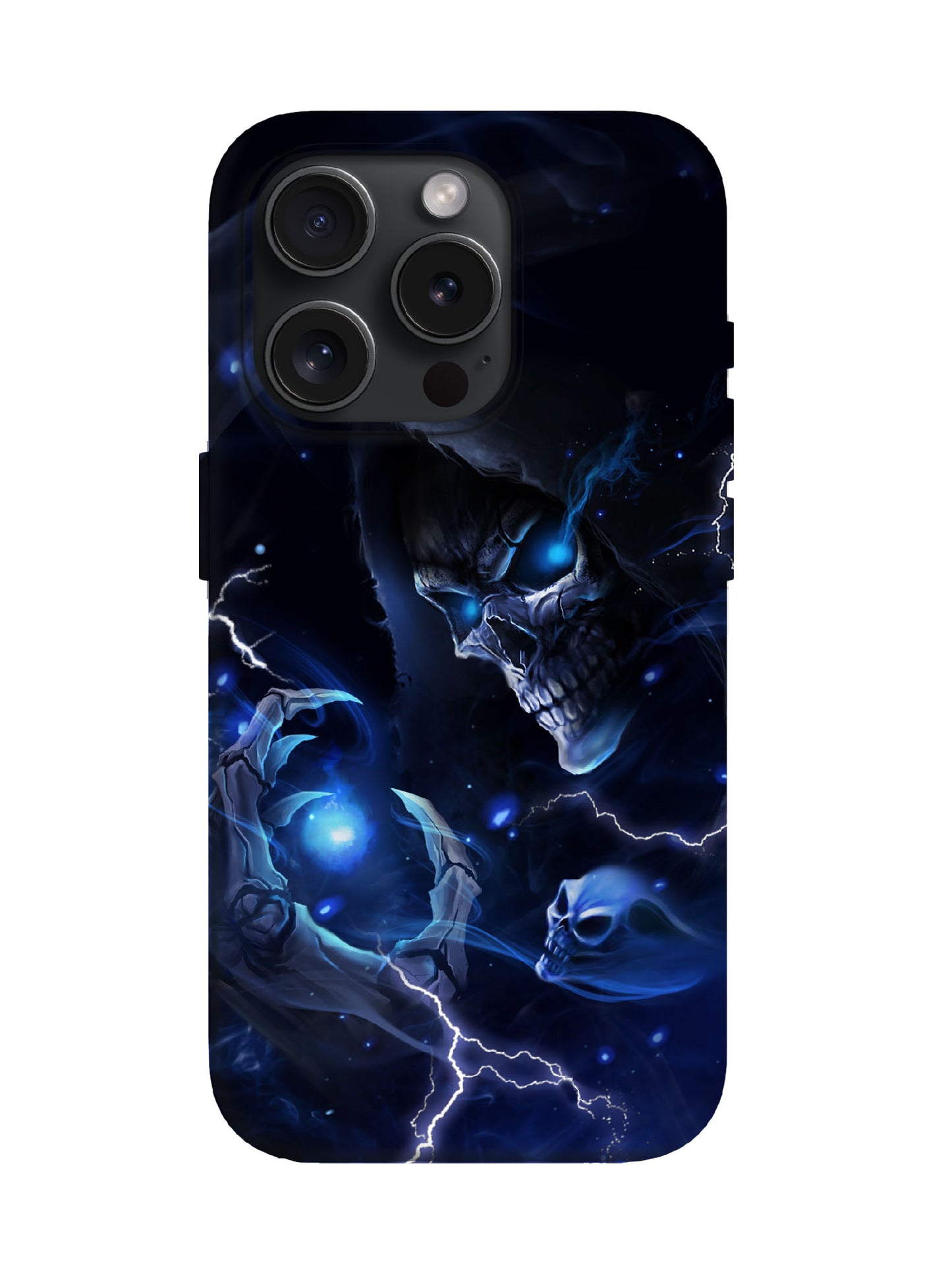 Skull Flame Lightning Edgy Cyberpunk Tough Phone Case