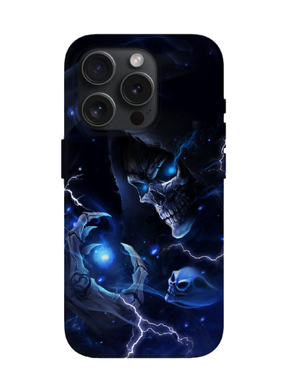 Skull Flame Lightning Edgy Cyberpunk Tough Phone Case