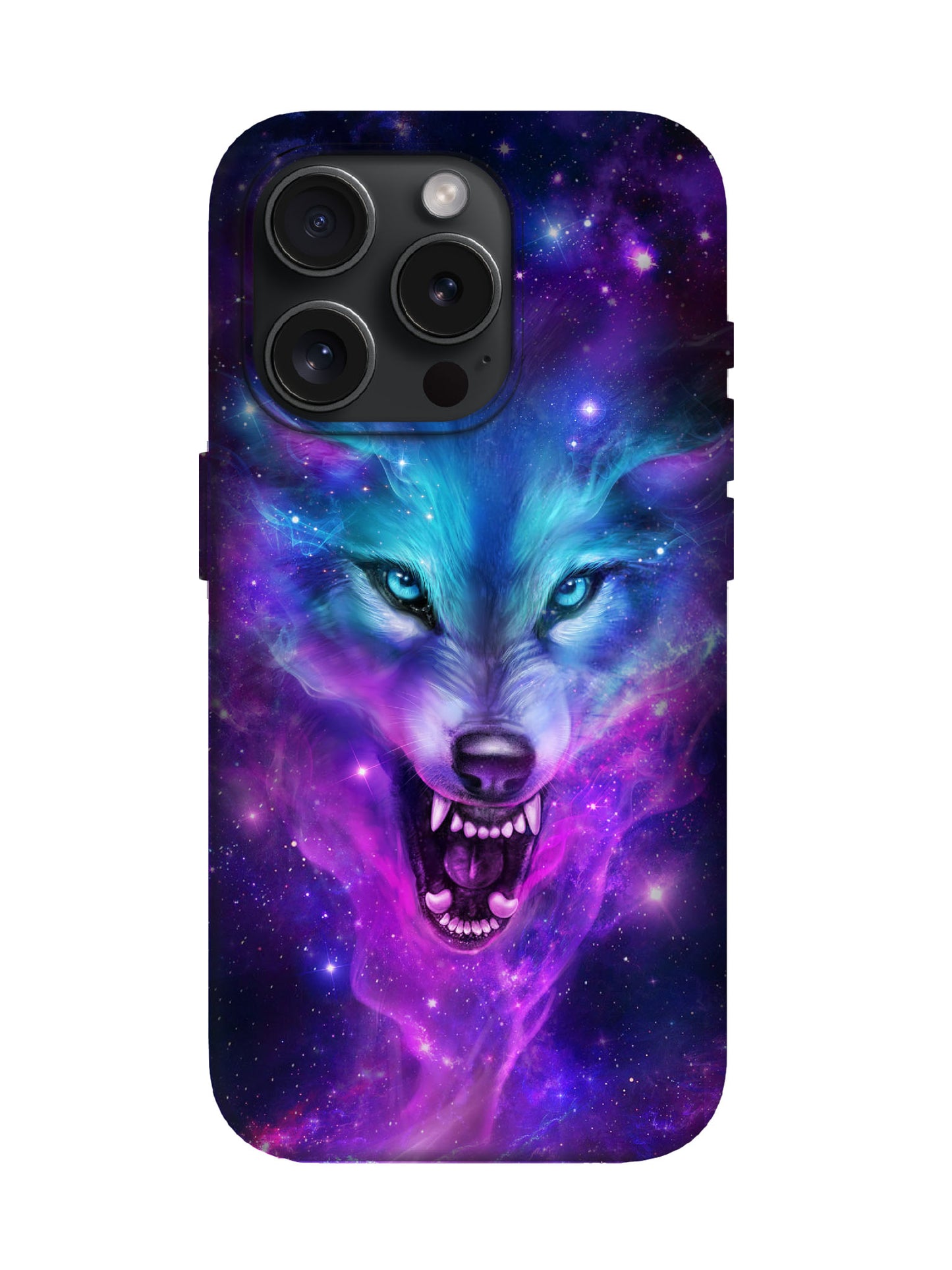 Cosmic Wolf Face Cyberpunk Edgy Protective Phone Case