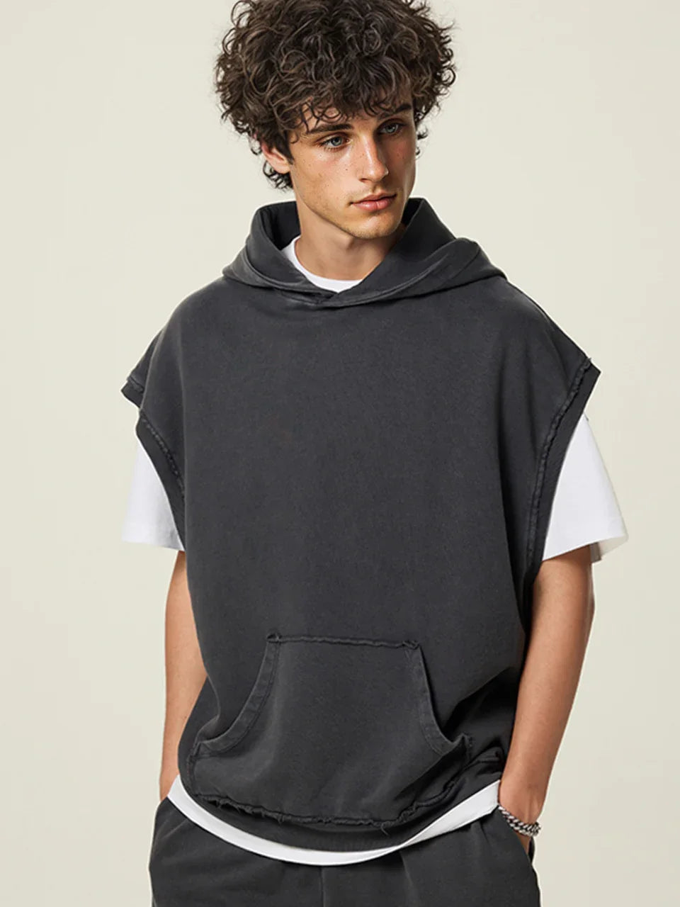 Stone-Washed 350g Soft French Terry Oversized Hoodie