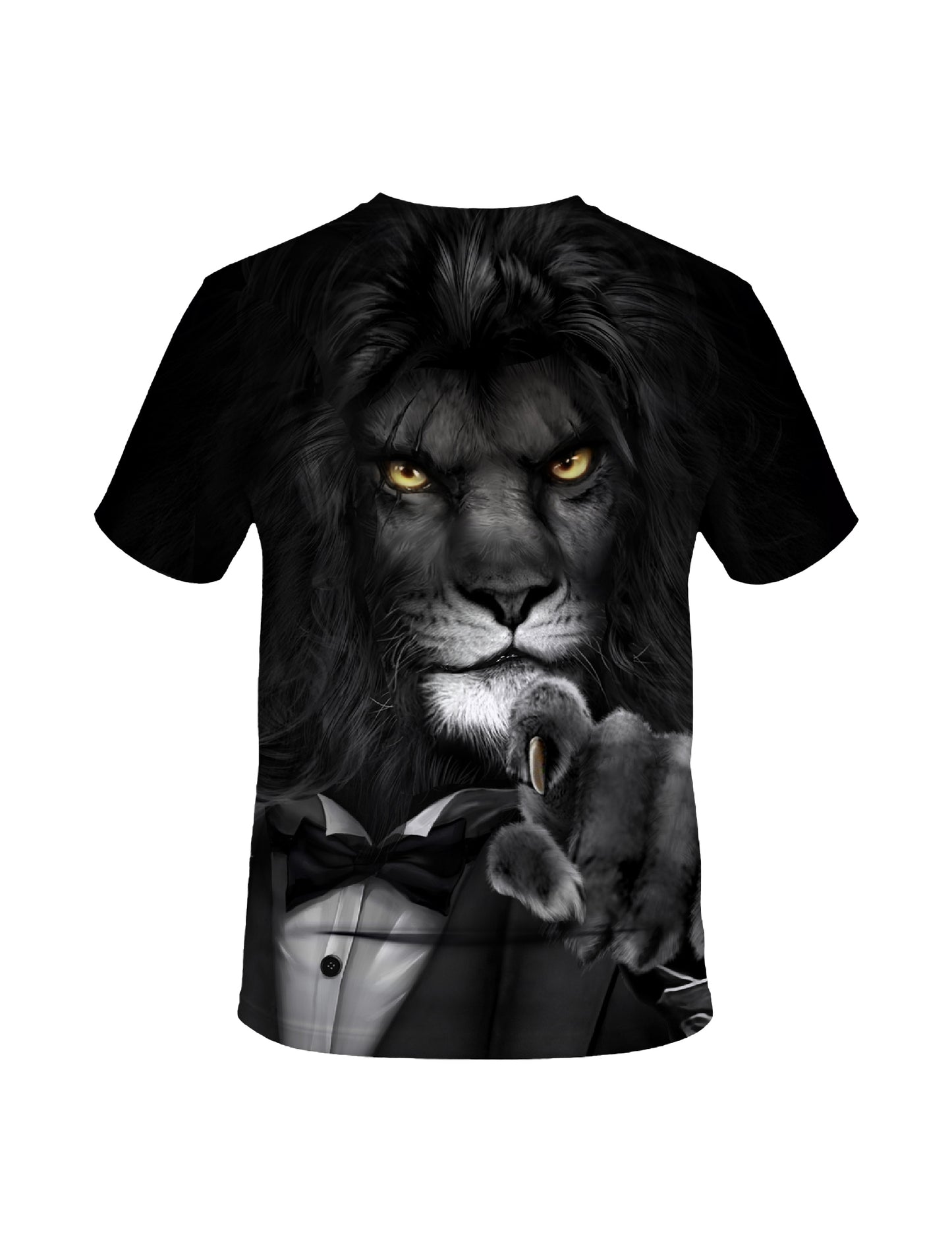 Men Women 3D All Over Print Lion Tuxedo T-Shirt Bold Statement Graphic Pullover