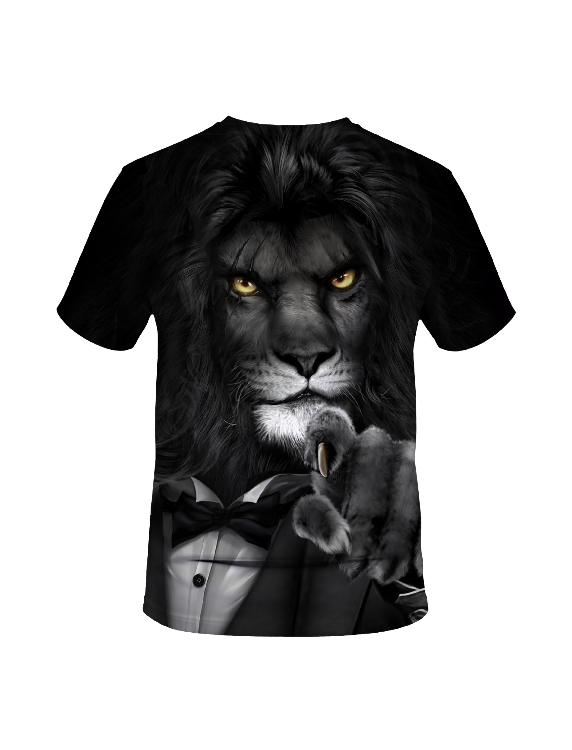 Men Women 3D All Over Print Lion Tuxedo T-Shirt Bold Statement Graphic Pullover