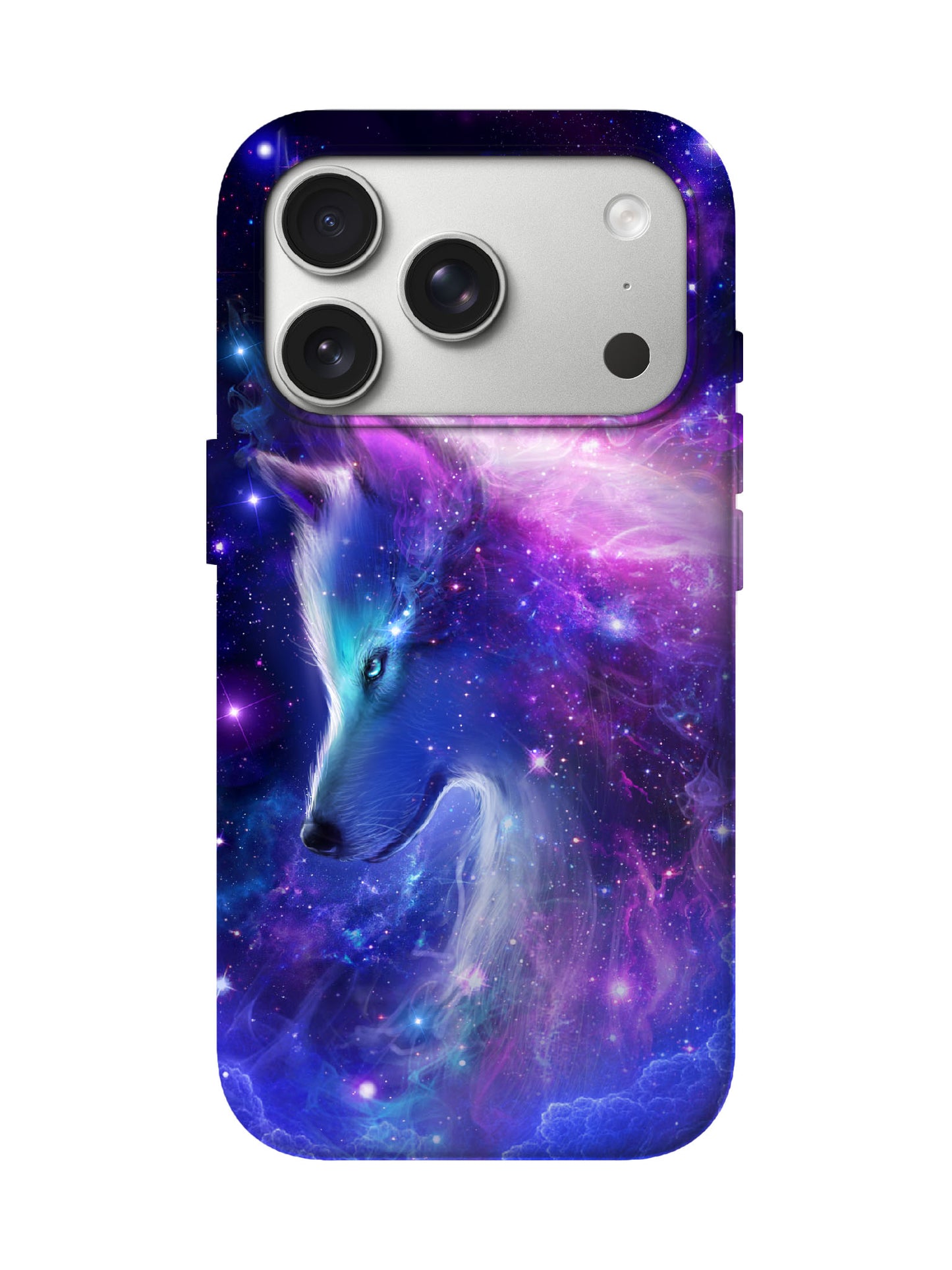 Cosmic Wolf Neon Cyberpunk Protective Phone Case