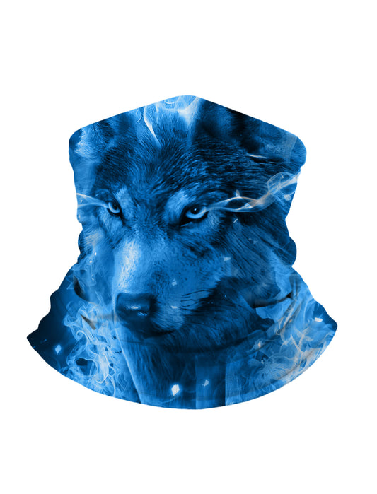 Unisex Balaclava with 3D all over print icy wolf and smoke effect, Aesthetic streetwear design, soft stretchy breathable fabric for outdoor use