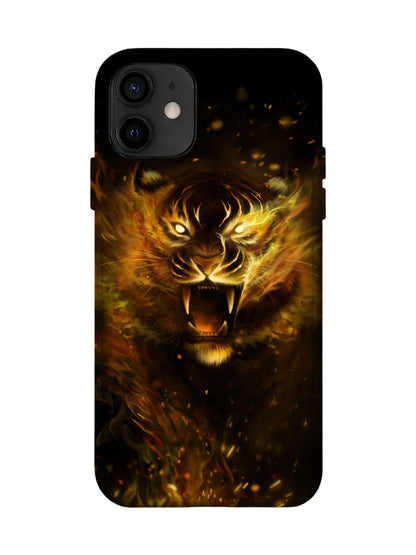 Flame Tiger Edgy Cyberpunk Tough Phone Case