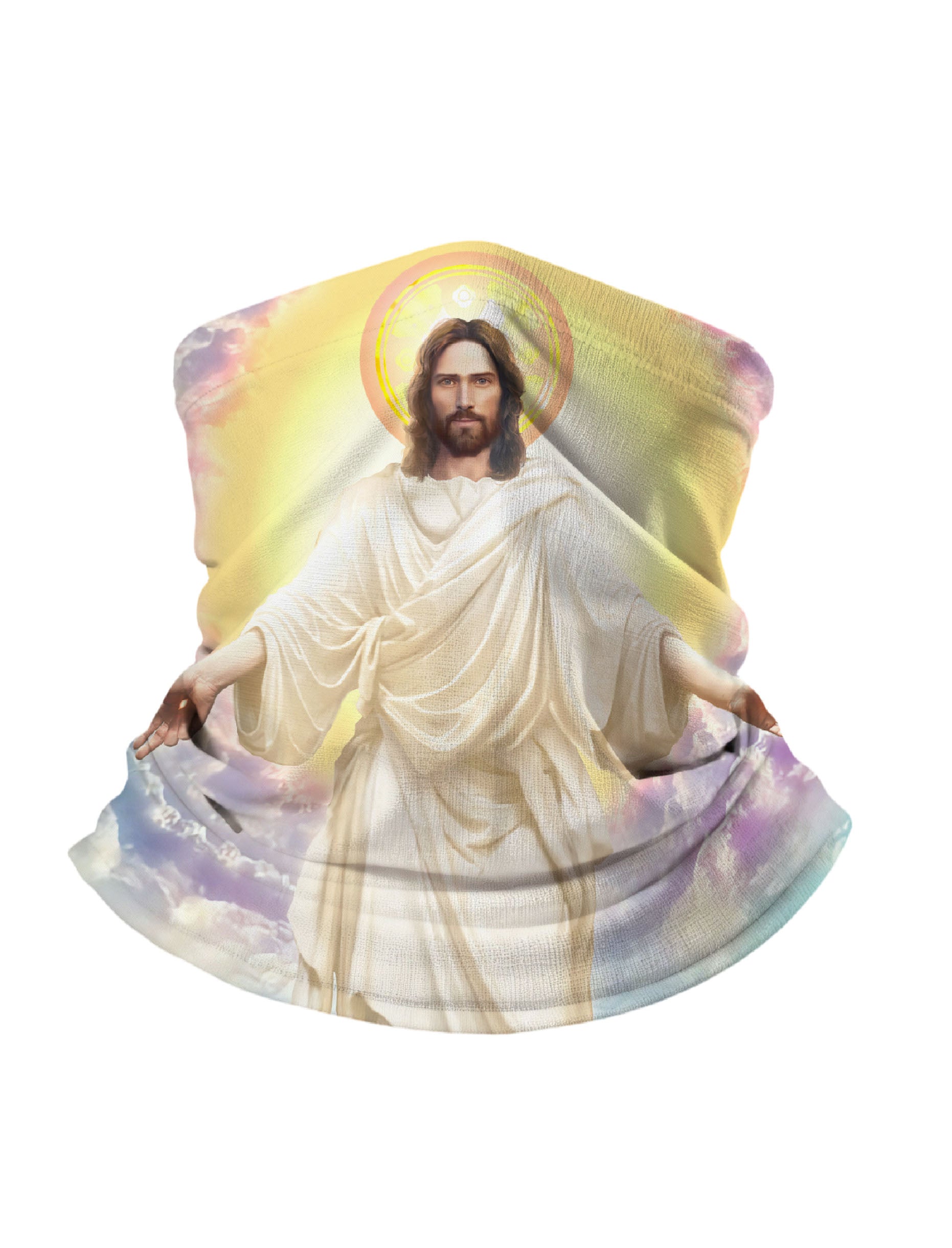 3D Jesus Christ Print Neck Gaiter - Windproof Breathable Face Cover for Hiking, Cycling & Streetwear
