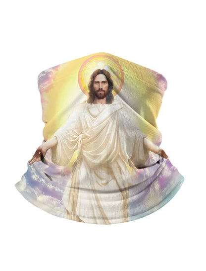 3D Jesus Christ Print Neck Gaiter - Windproof Breathable Face Cover for Hiking, Cycling & Streetwear