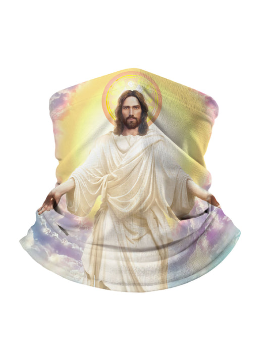 3D Jesus Christ Print Neck Gaiter - Windproof Breathable Face Cover for Hiking, Cycling & Streetwear